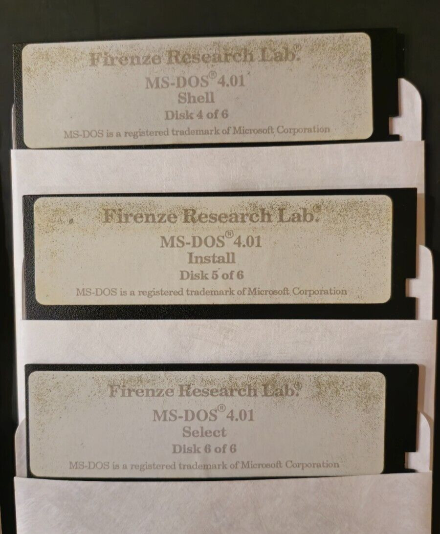 MS-DOS 4.01 – 6 Disks – VINTAGE MICROSOFT by Firenze Research Lab