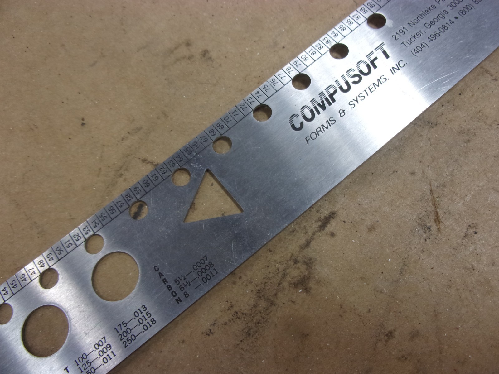 Vtg COMPUSOFT No. 6064 18″ Ruler Template Paper Caliper Geometric Architect USA