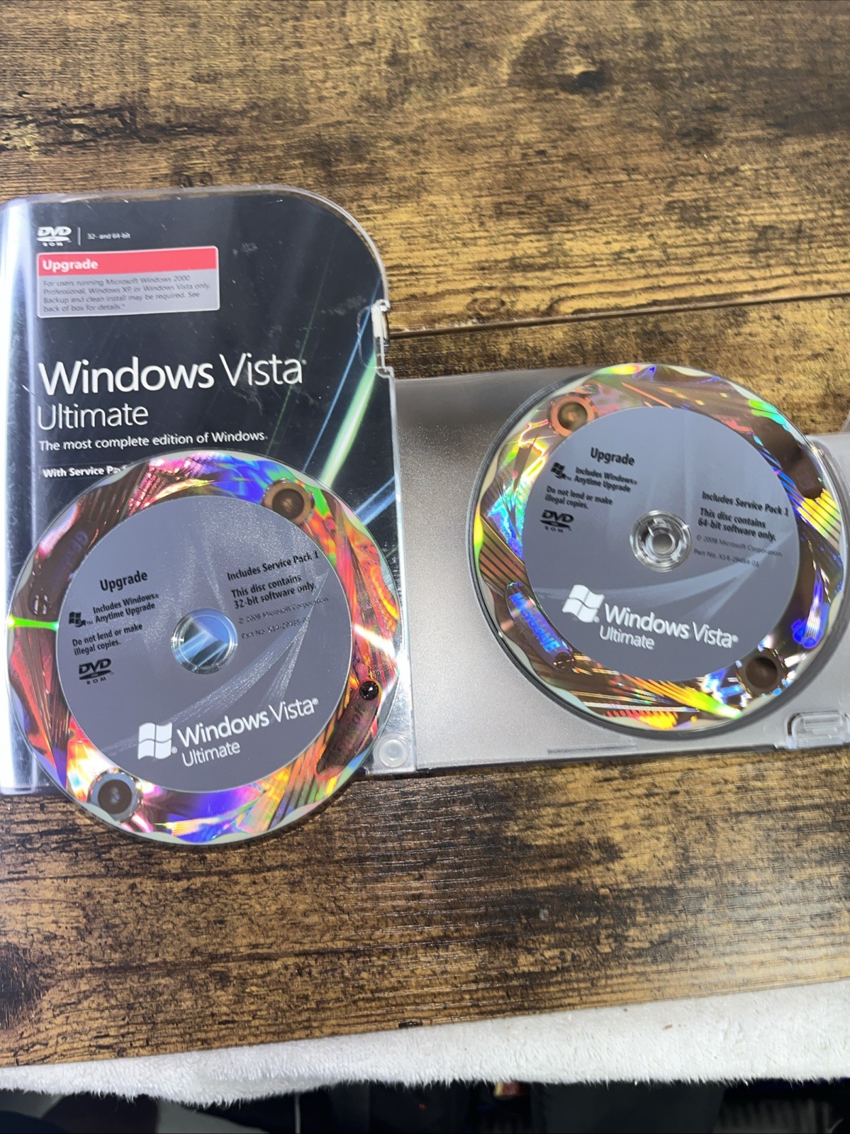 MS Windows Vista Ultimate Upgrade 32 &64 Bit Genuine Retail Version 2-Discs Only