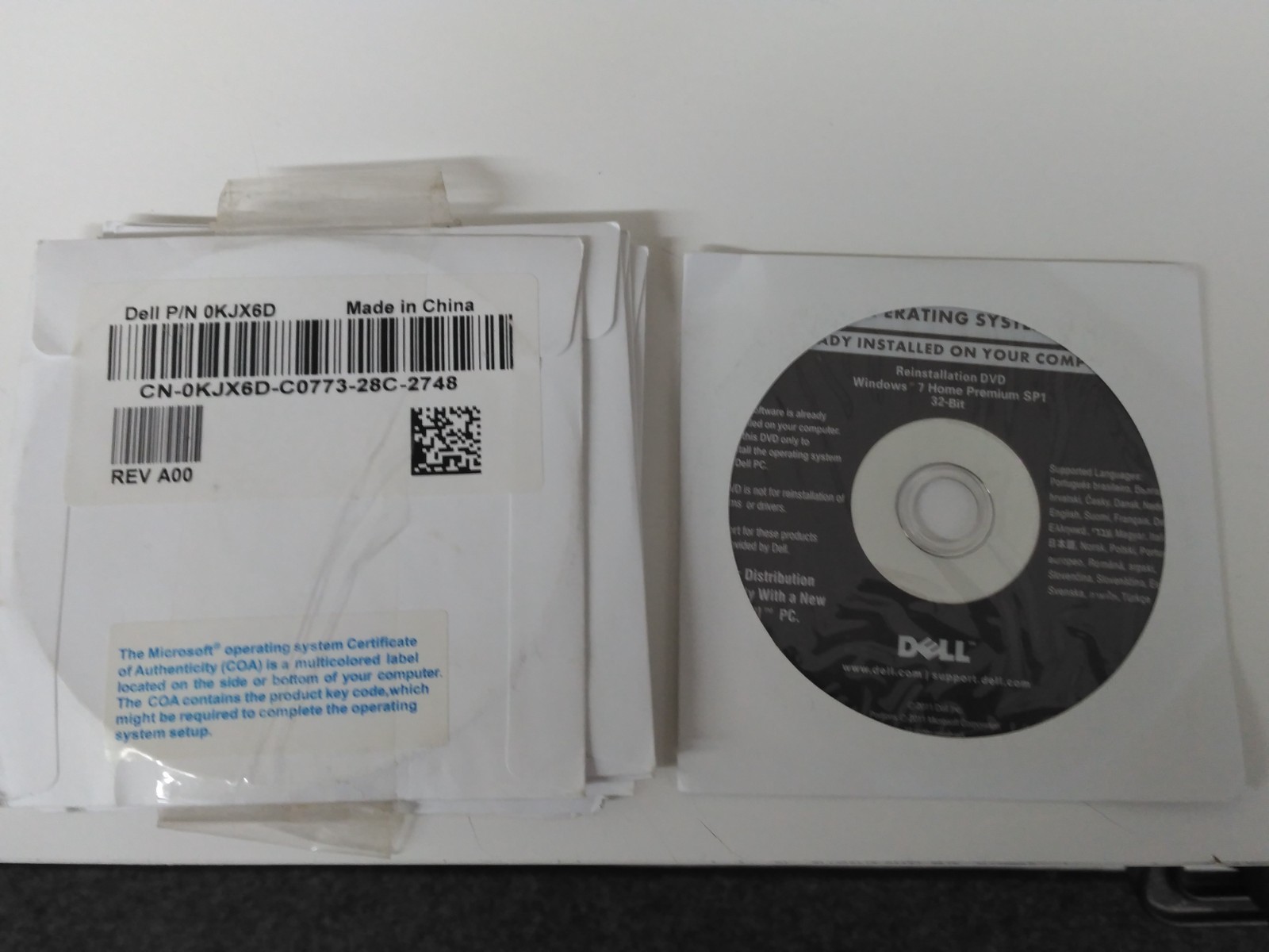 Dell Windows 7 Home Premium 32 Bit Reinstallation SP1 DVD Disc SEALED