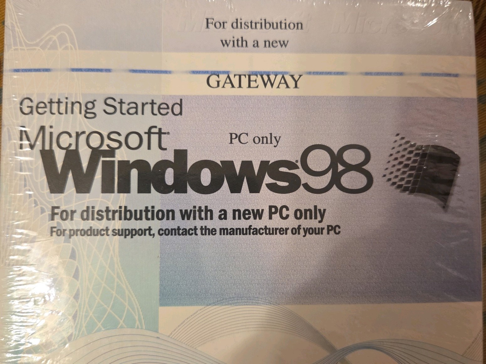 MICROSOFT WINDOWS 98 OPERATING SYSTEM Distribution with GATEWAY/SEALED KEY Rev 0