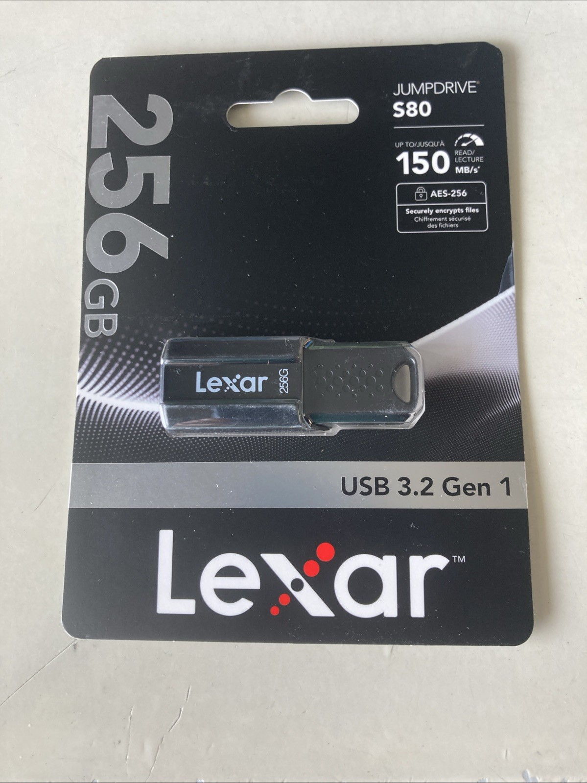 Lexar 256GB JumpDrive S80 USB 3.2 Gen 1 Flash Drive for Storage Expansion and…