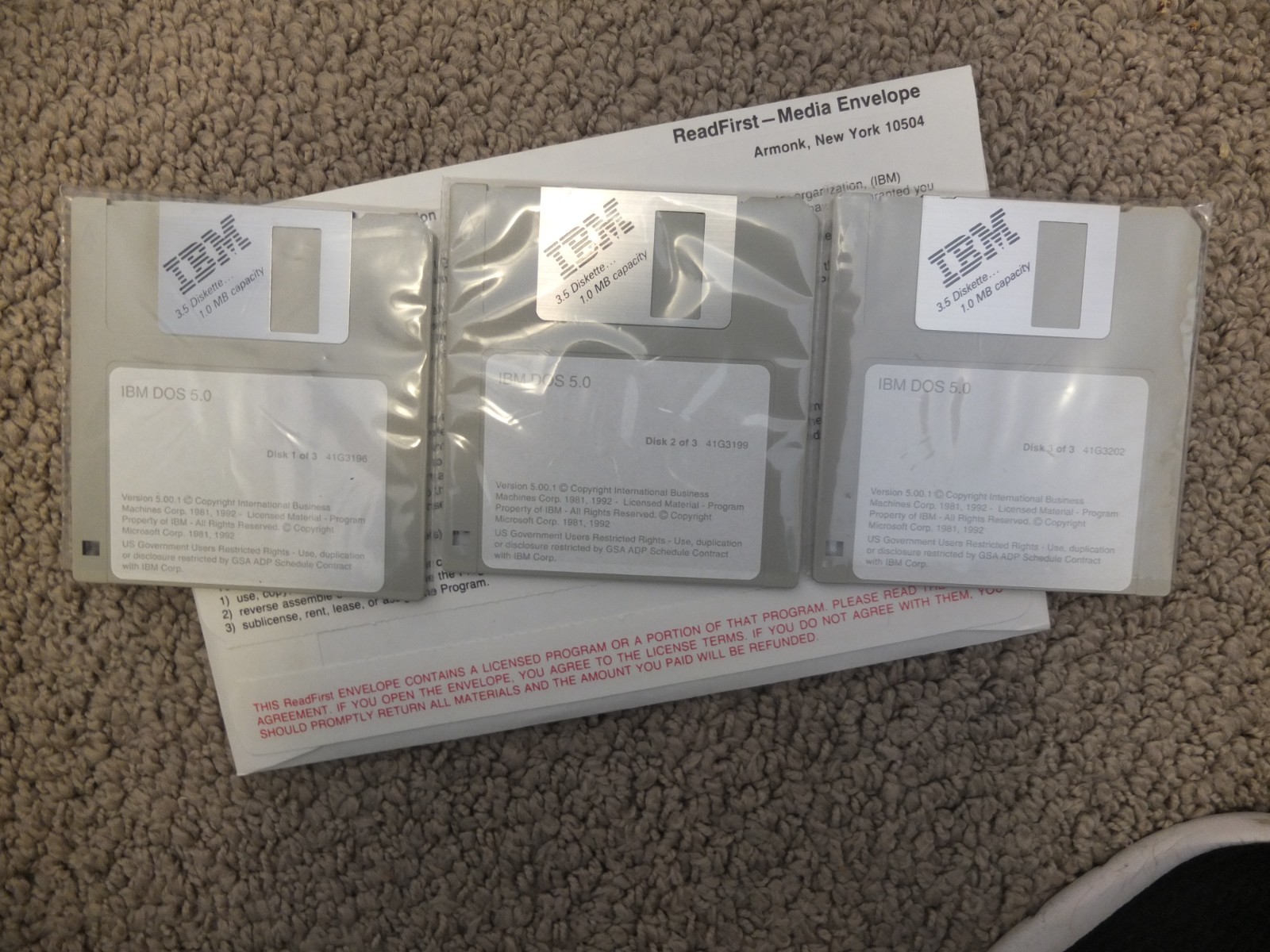 IBM DOS 5.0 on 3.5 inch disks