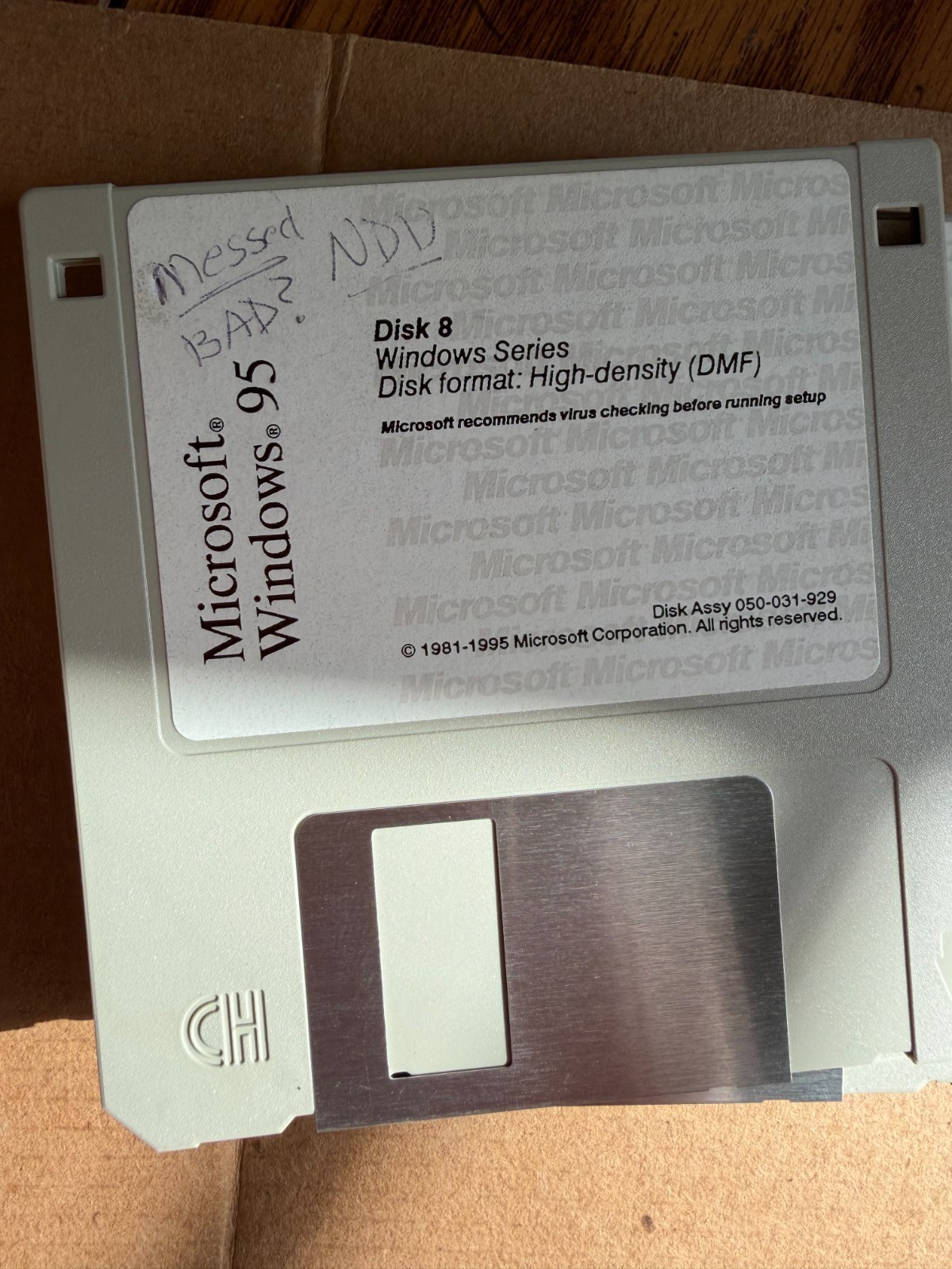Windows 95 Upgrade Floppy 3.5 CIB Big Box Microsoft Vintage OS READ Disk Issu