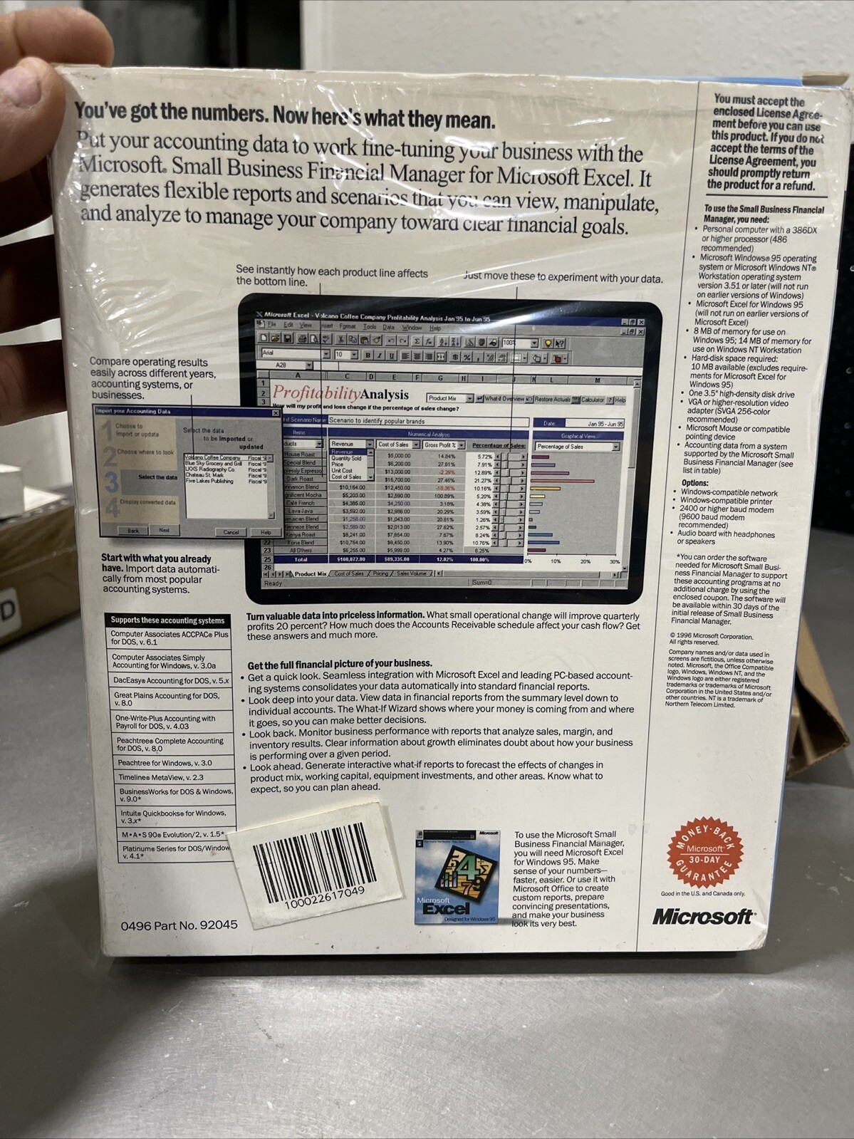 Microsoft Small Business Financial Manager Designed For Windows 95 3.5 Floppy Di