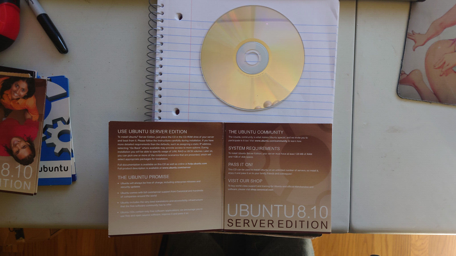 Rare Vintage Ubuntu 8.10 Server Edition Official Live CD