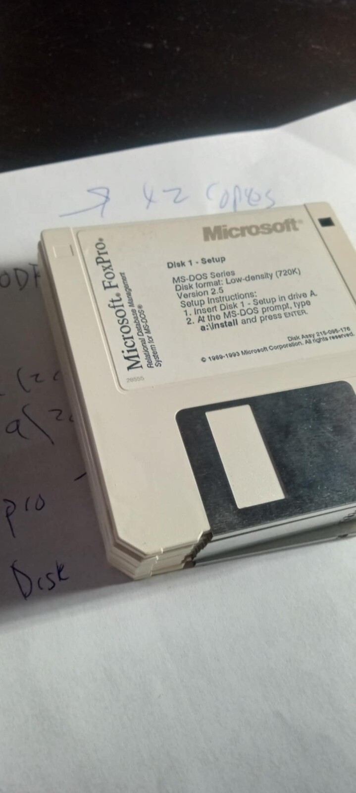 Microsoft Visual Basic 3, 4, C++, FoxPro 2.5, 2.6 1.44 Mb floppy diskette dev