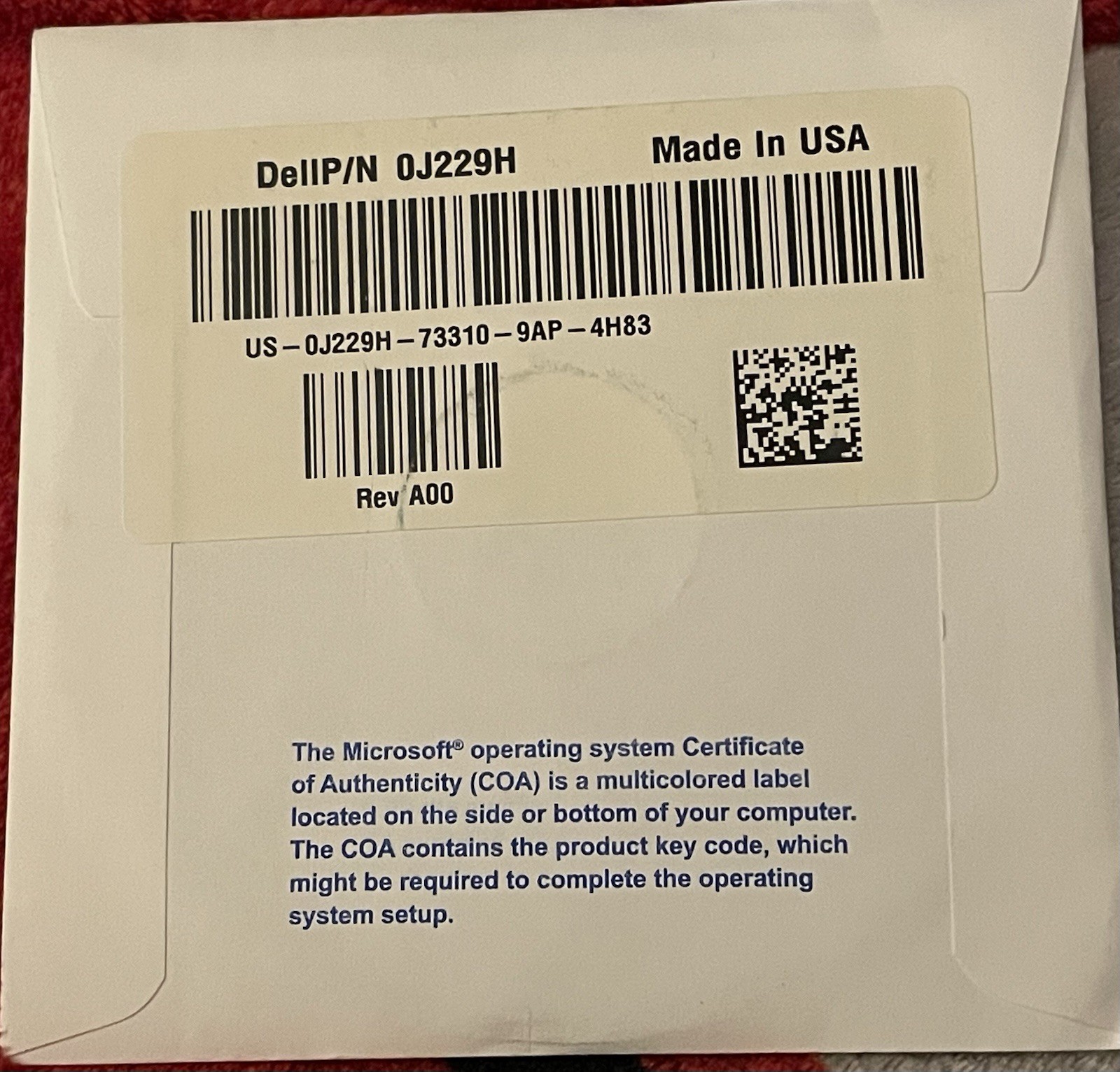 DELL Windows Vista Business 32-Bit SP1 Reinstallation DVD P/N 0J229H NEW SEALED