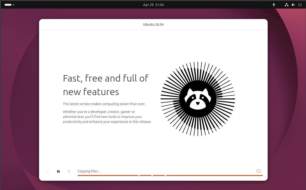 Ubuntu 26.04 LTS Desktop – Bootable DVD Installer (Released April 13th, 2026)