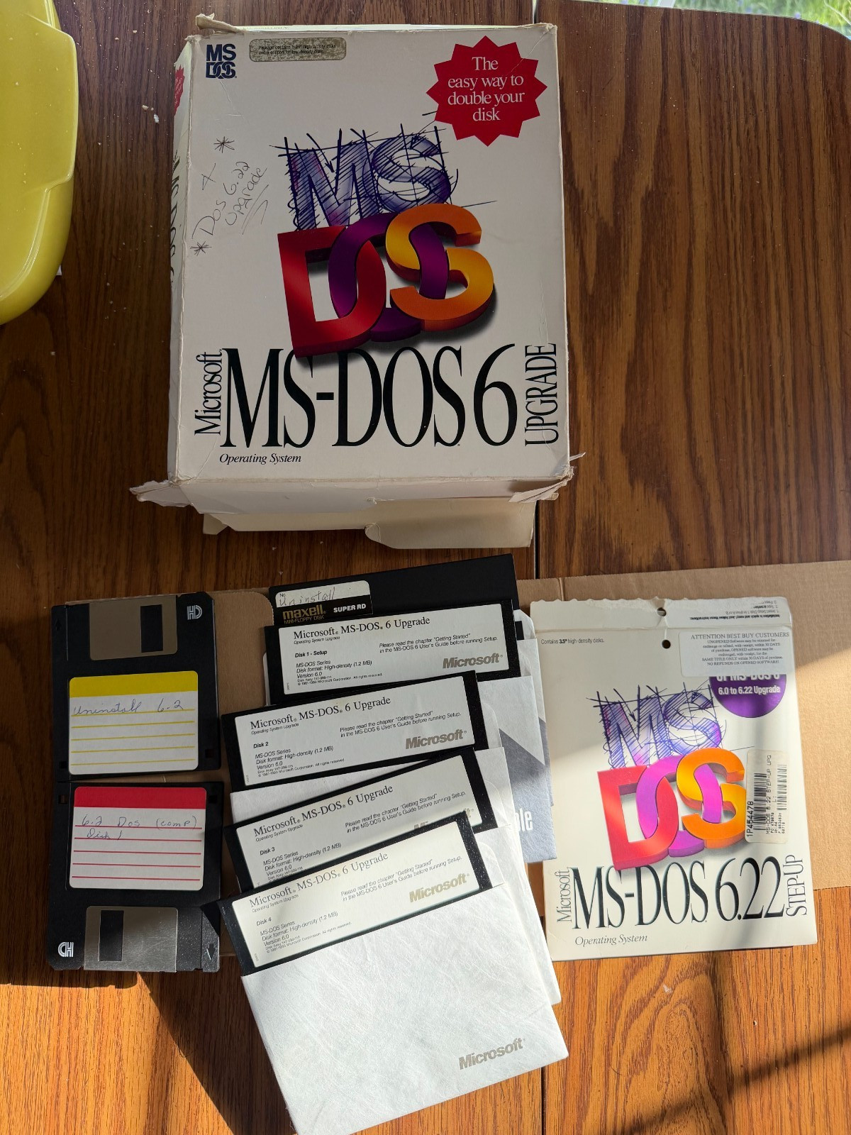 Microsoft MS-DOS 6 & 6.22 Upgrade 5.25 Disks Big Box Complete Vintage IBM PC DOS