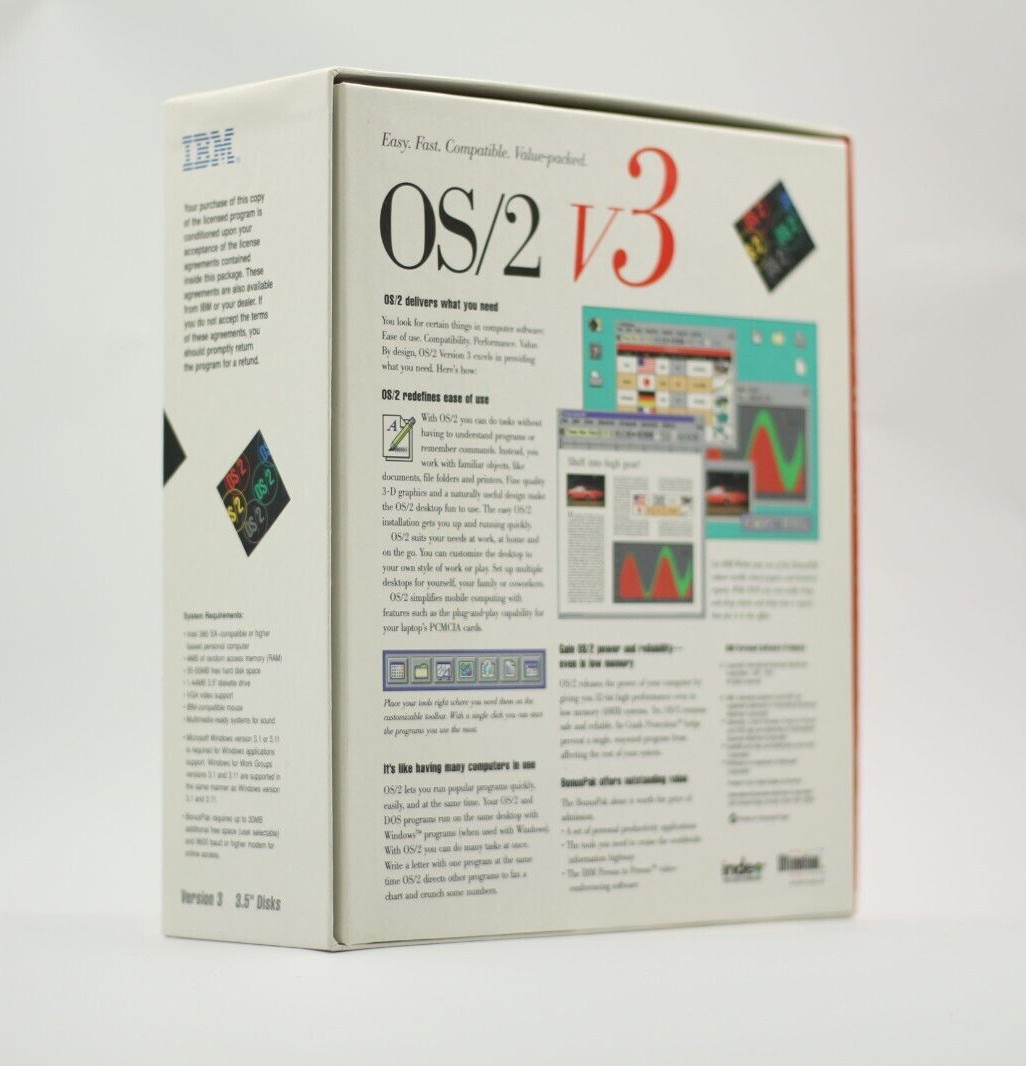 IBM OS/2 WARP Version 3 Plus BonusPak Complete In Box
