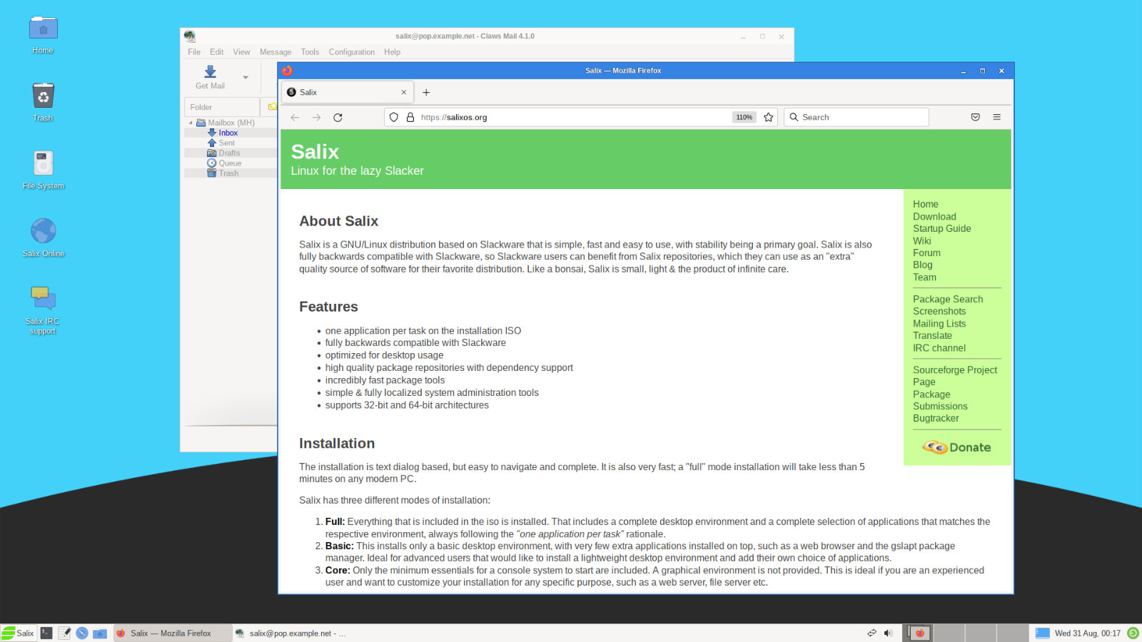 Salix Linux 15.0 – DVD or USB Flash Drive