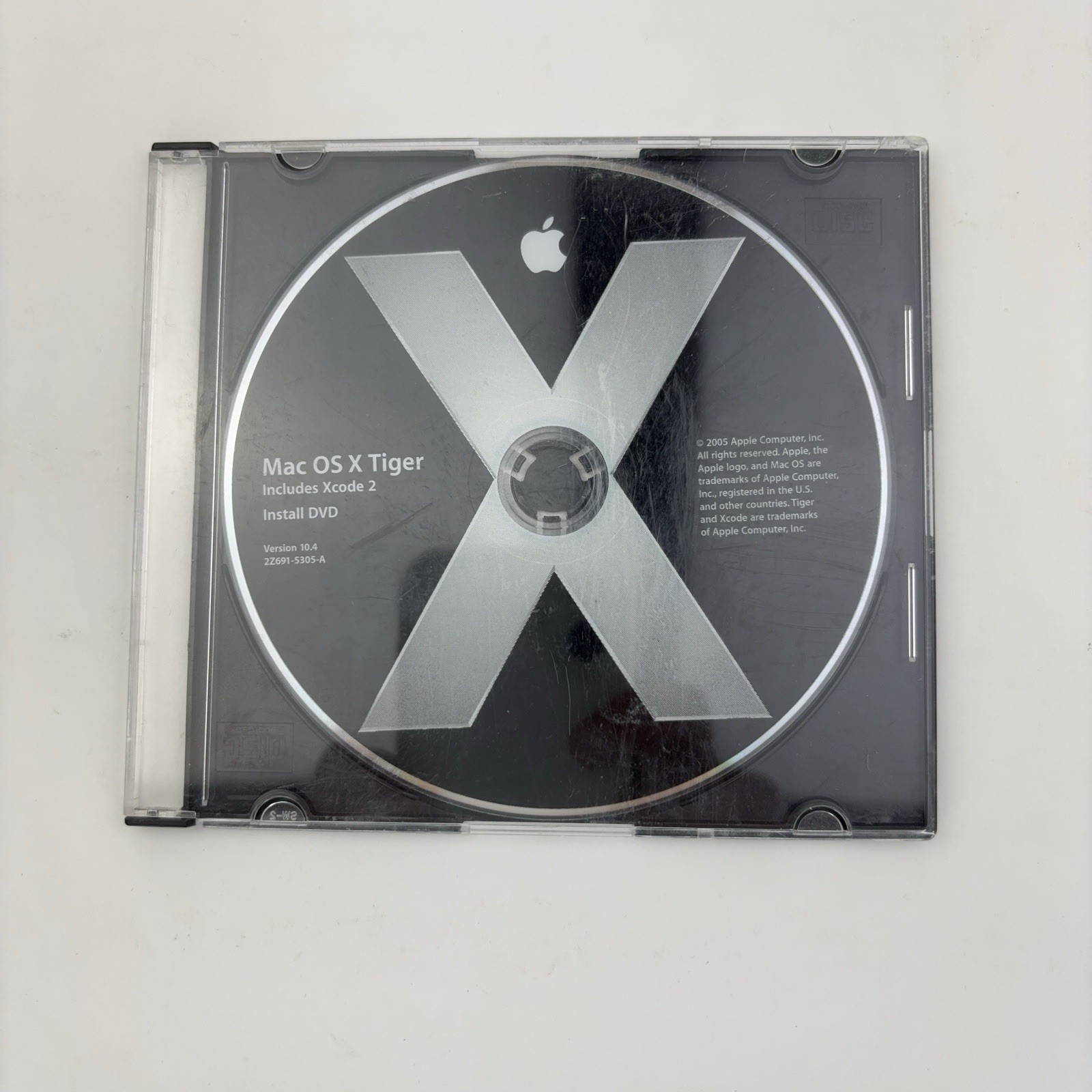 Apple Mac OS X Tiger 10.4 Includes Xcode 2 – Install DVD 2Z691-5305-A Disc Only