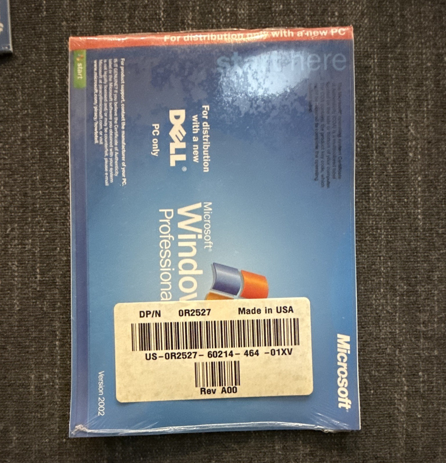 Dell Microsoft Windows XP Professional OEM CD English 1 Device MPN 0R2527