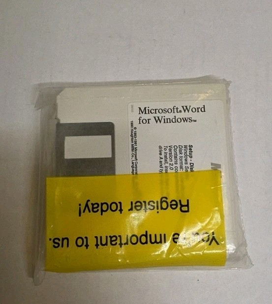 Microsoft Word for Windows 1991 Vintage Software 3.5 Disc Sealed New Old Stock
