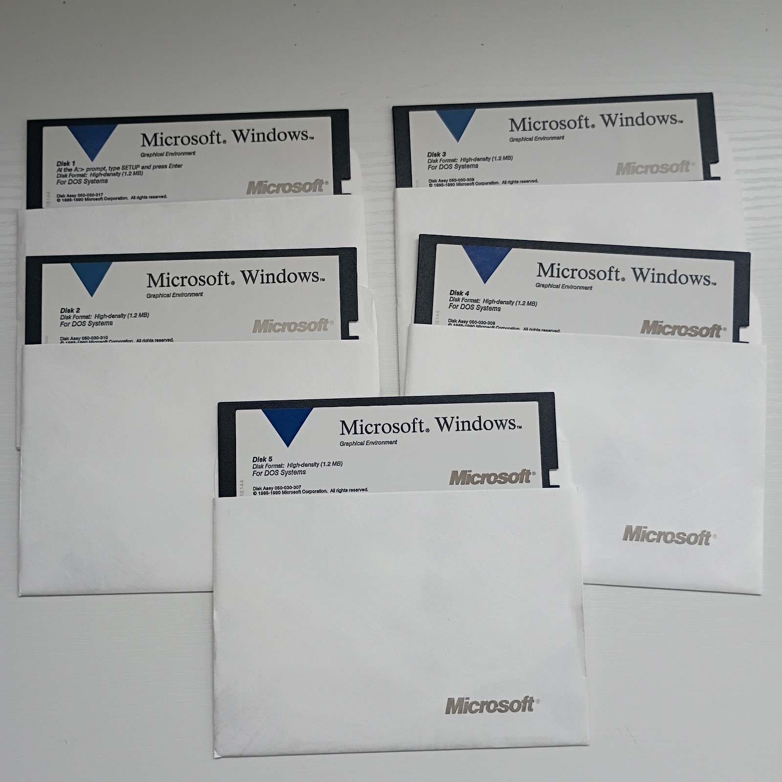 Microsoft Windows Graphical Environment Software DOS 5.25 Floppy Disks Vintage