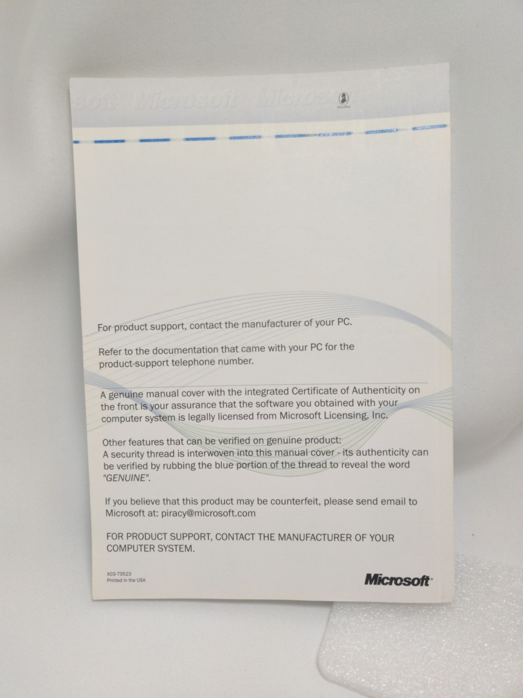 Windows 98 1st Ed. Getting Started Manual With COA & License Product Key – NO CD