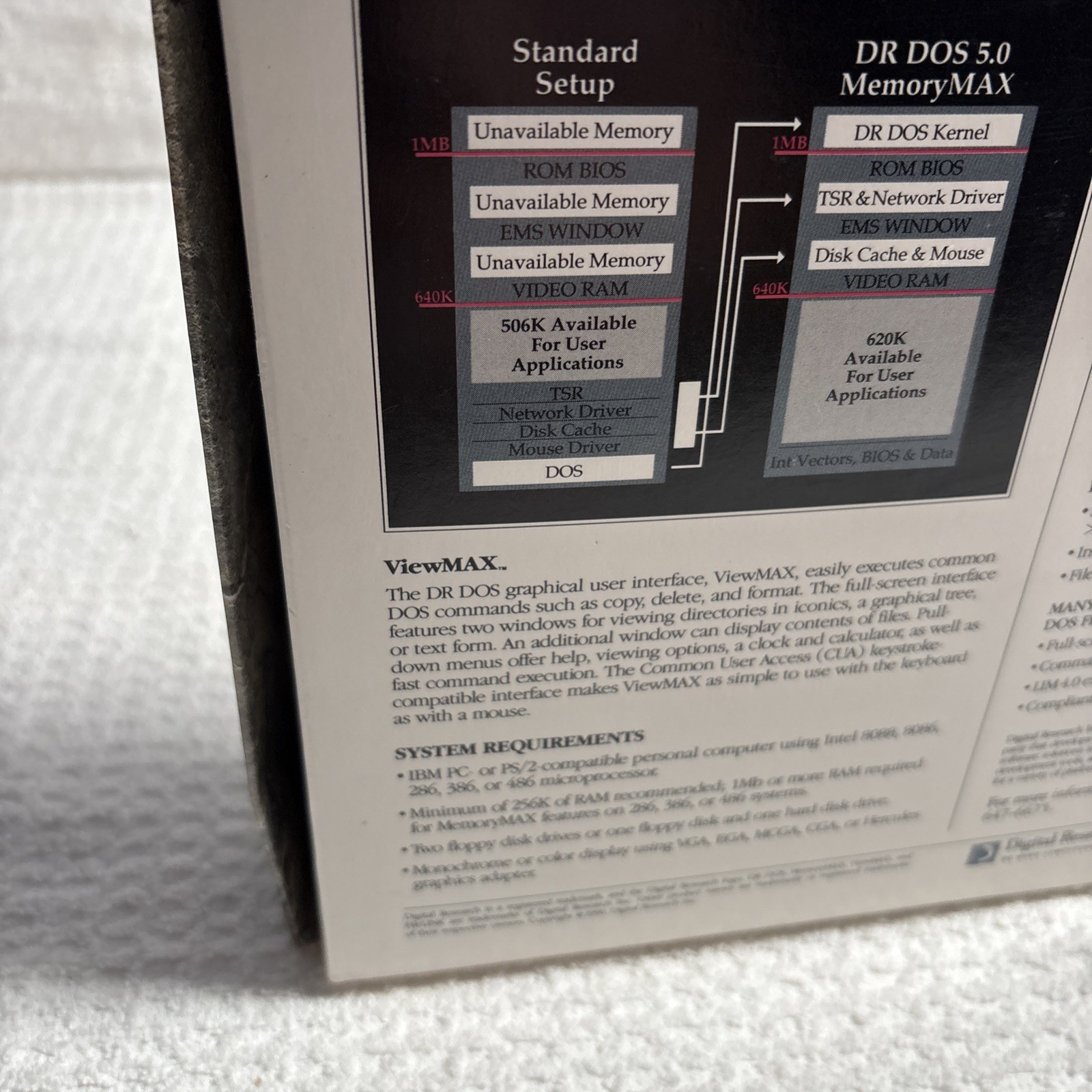 DOS 5.0 Vintage Collectible Digital Research 5.25″ Disk DR DOS 5 Rare Open Box