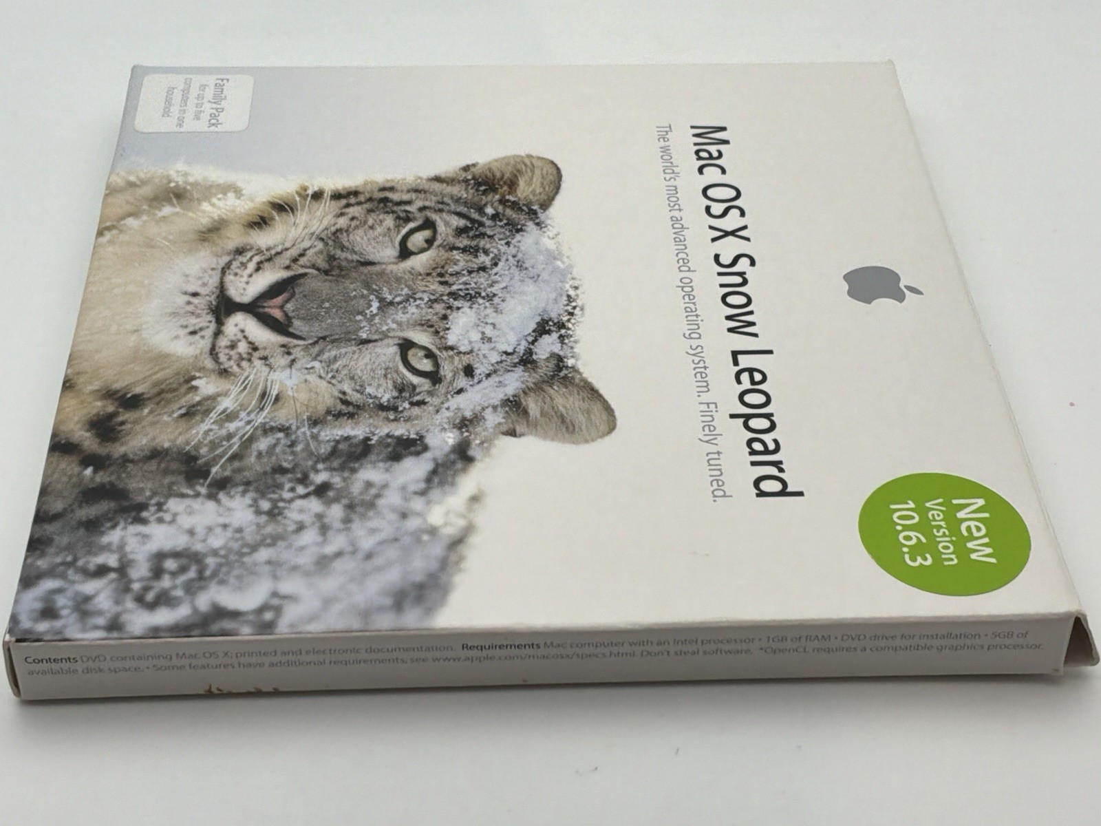 Apple Mac OS X Snow Leopard 10.6.3 Family Pack Install DVD Complete Box Set