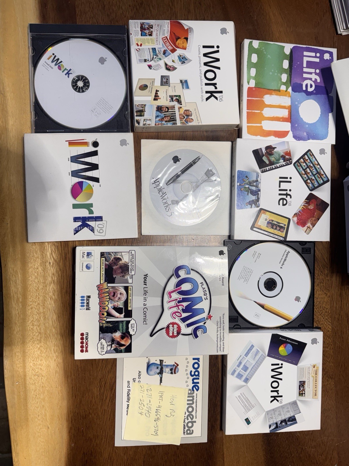 Vintage Apple Mac Software Lot iWork iLife AppleWorks OS X Restore DVD CDs