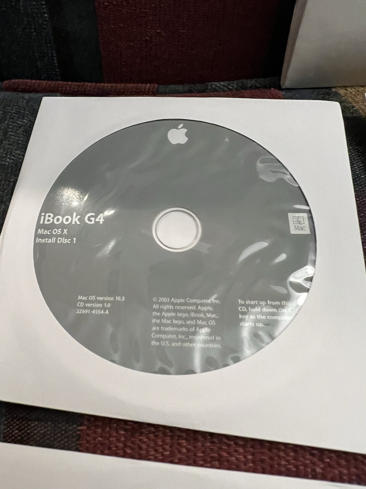 Apple iBook G4 Mac OS 10.3 Install CD SET + Software restore Set + Hardware Test