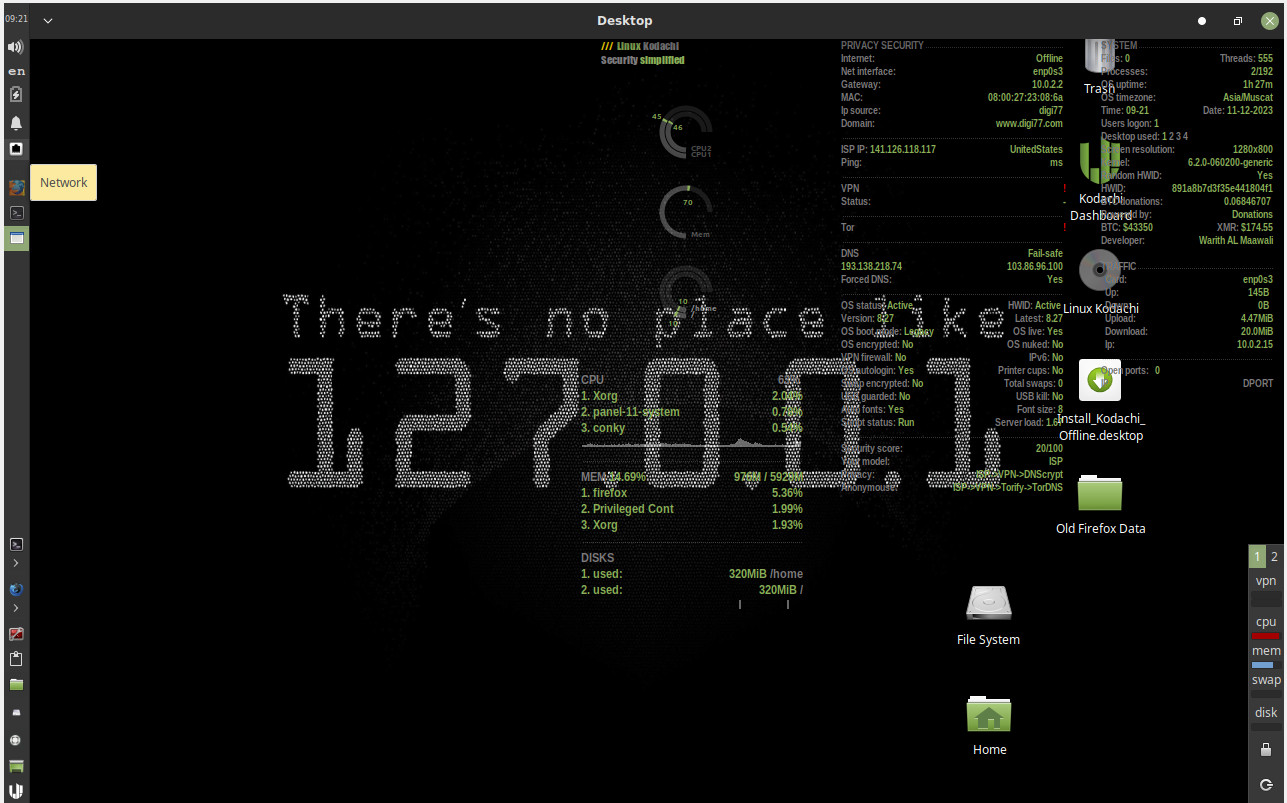 Kodachi Linux 8.27 Bootable USB Drive – 8GB UEFI/LEGACY Network Anonymously