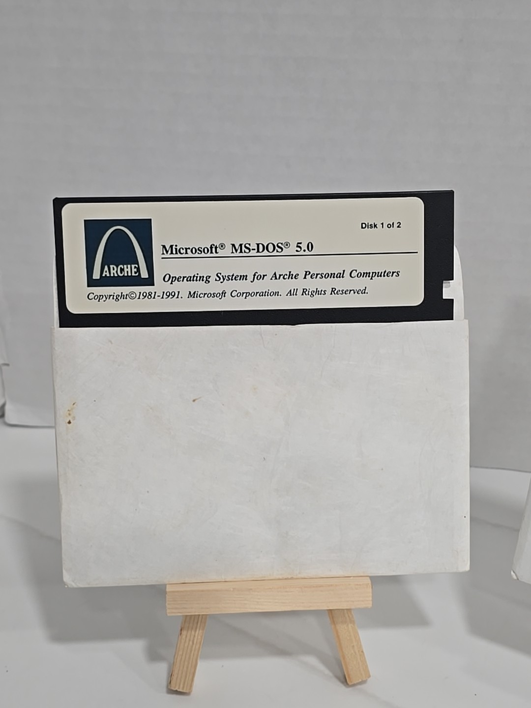 🕹 Microsoft MS-DOS 5.0 Operating System 5.25″ Floppy Disks 1 & 2 for ARCHE PC’S