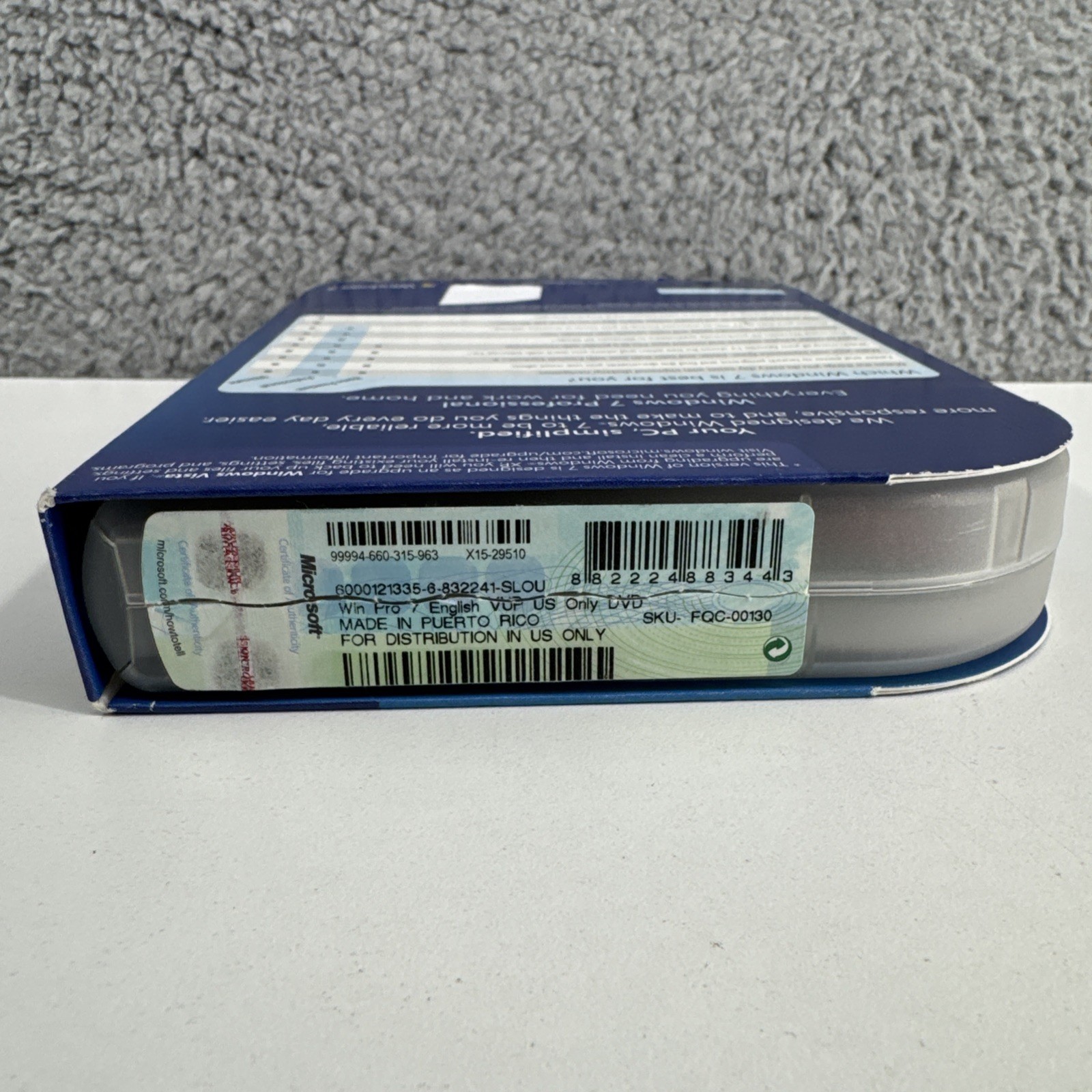 Microsoft Windows 7 Professional Upgrade 32 Bit and 64 Bit DVD MS WIN PRO=RETAIL