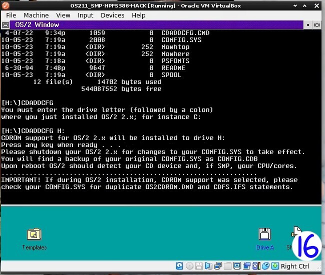 IBM OS/2 for Symmetrical Multiprocessing (SMP) v2.11 16 CPU/CORE kernel, HPFS386