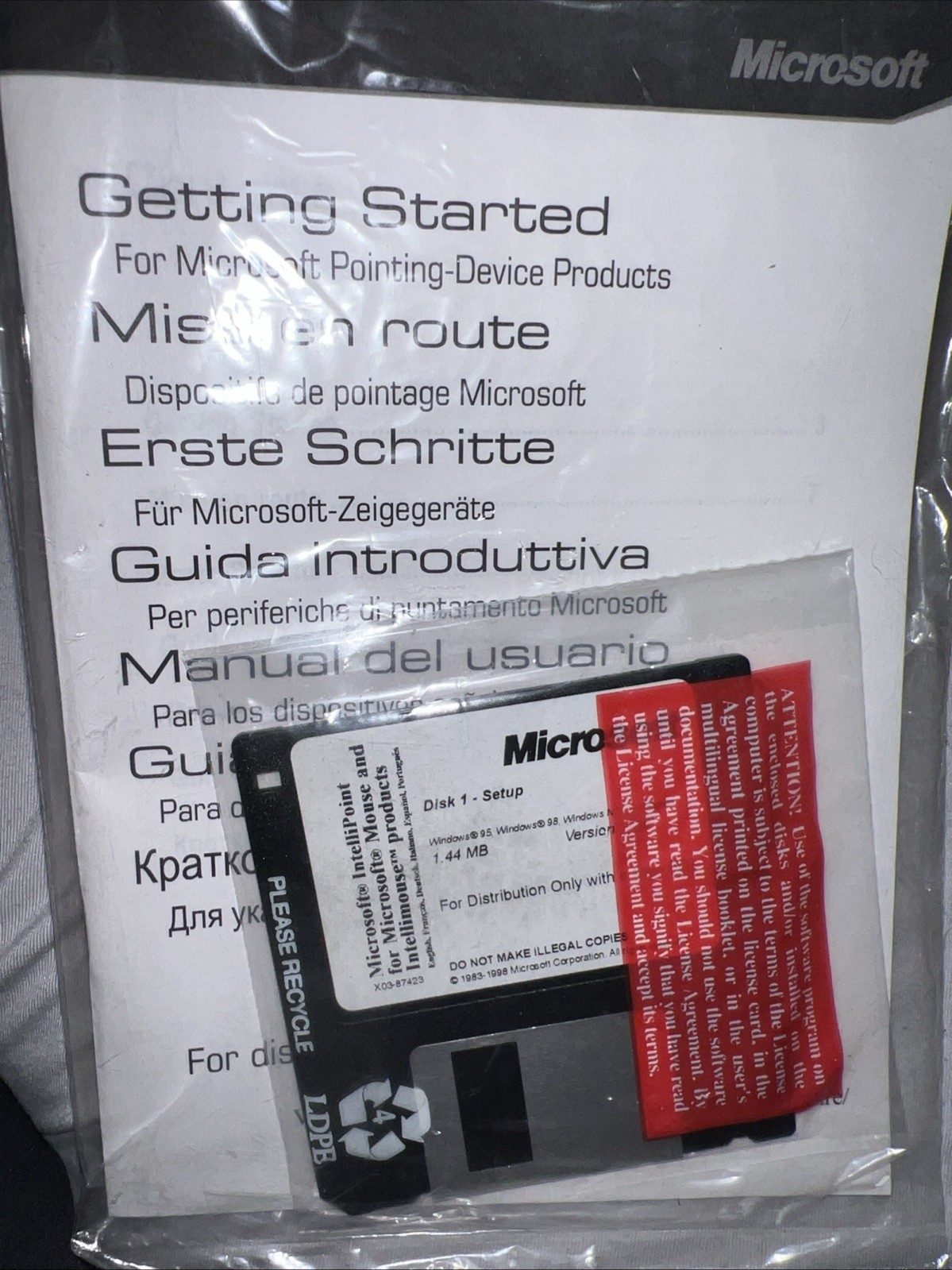 Microsoft IntelliPoint Mouse Driver 3.5″ Floppy Disk *Windows 95/98 & Manual NEW