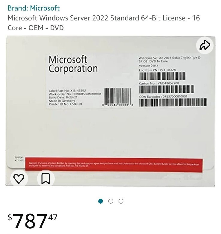Microsoft Windows Server 2022 Datacenter 64-bit-BRAND NEW