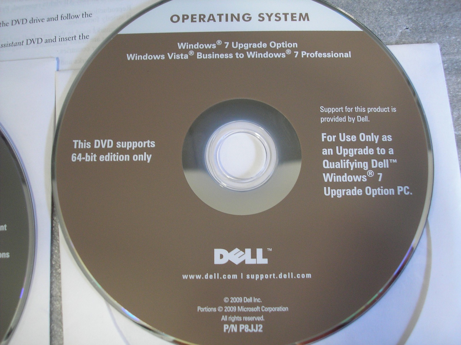 Dell Microsoft Windows Vista Bus to Win 7 Pro 64-Bit Upgrade DVD w/COA/Code=NEW=