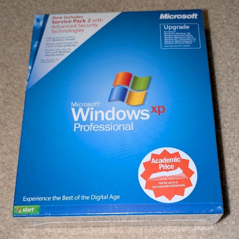 Microsoft Windows XP Professional Upgrade SEALED RETAIL BOX Service pack 2 SP2