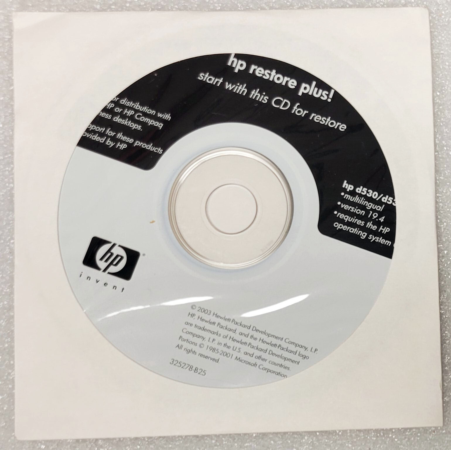 HP Business Desktops – OS CD – Windows XP Pro SP1 a, SP2(2 Kinds), Recovery