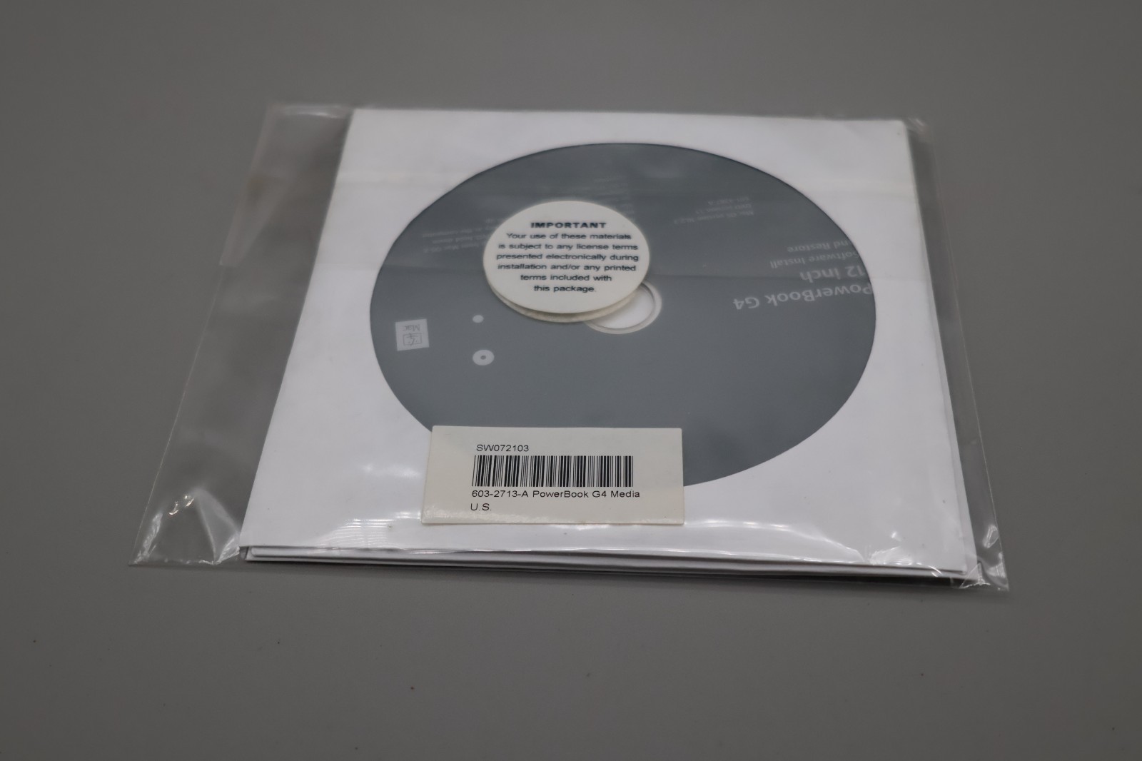 Power Mac G4 software install and restore DVD discs/version 10.2.3/691-1287-A