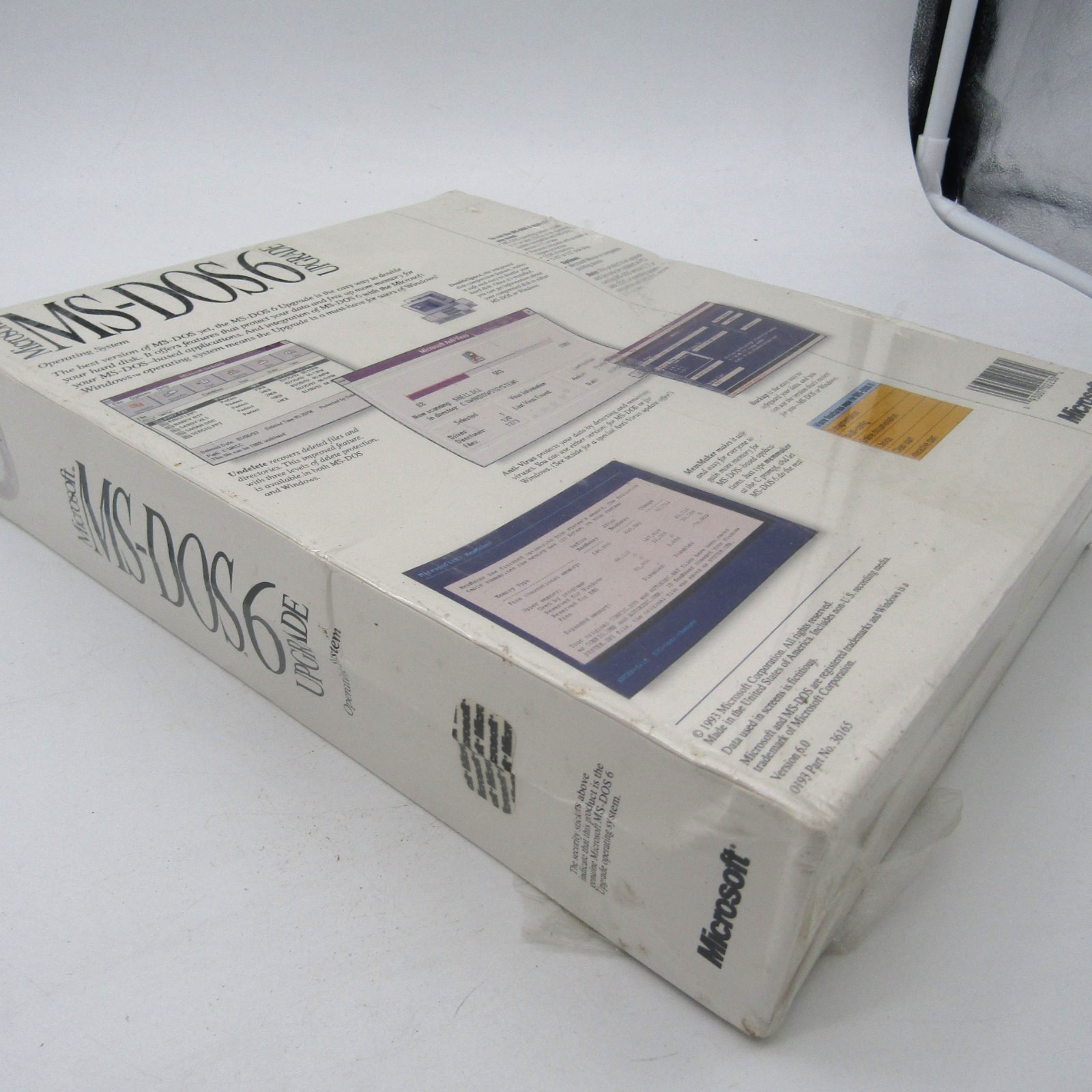 SEALED Microsoft MS DOS 6 Upgrade 5.25″ Floppy with Creases and a Rip in Wrap