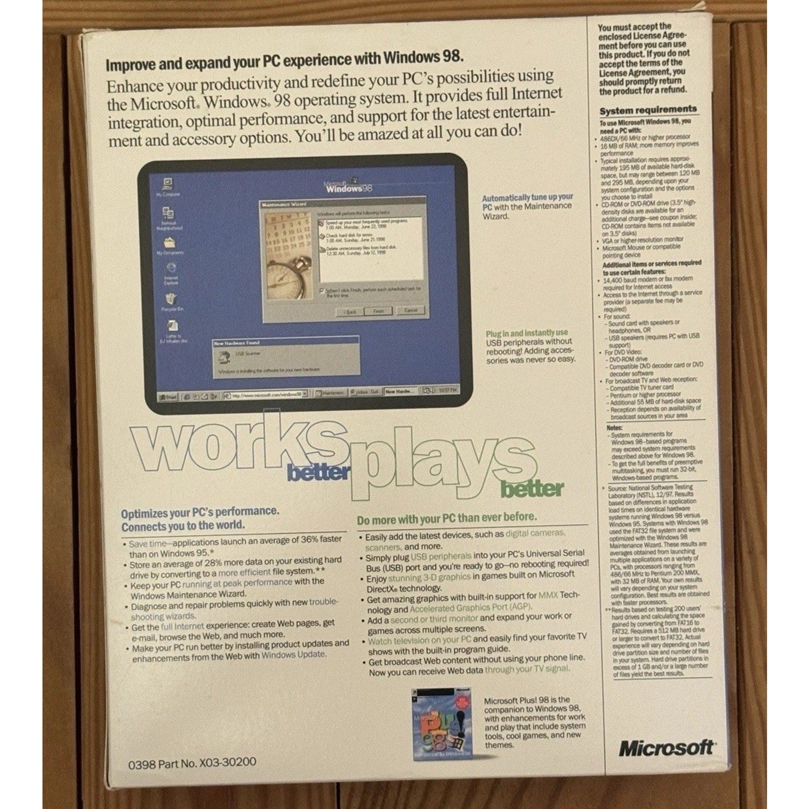 Microsoft Windows 98 Upgrade New Version 0398 Part X03-30200 – Tested