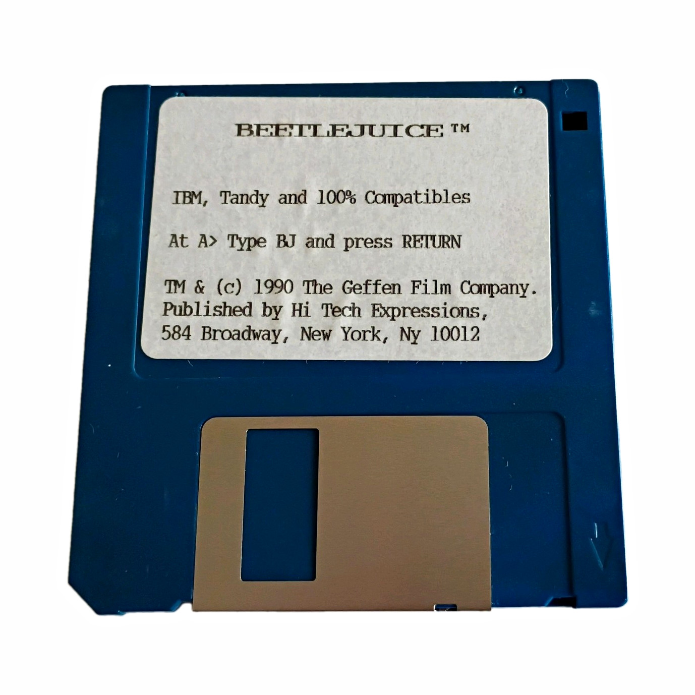 Hi Tech Expressions Beetlejuice 5.25″ Floppy Disk for IBM PC, English
