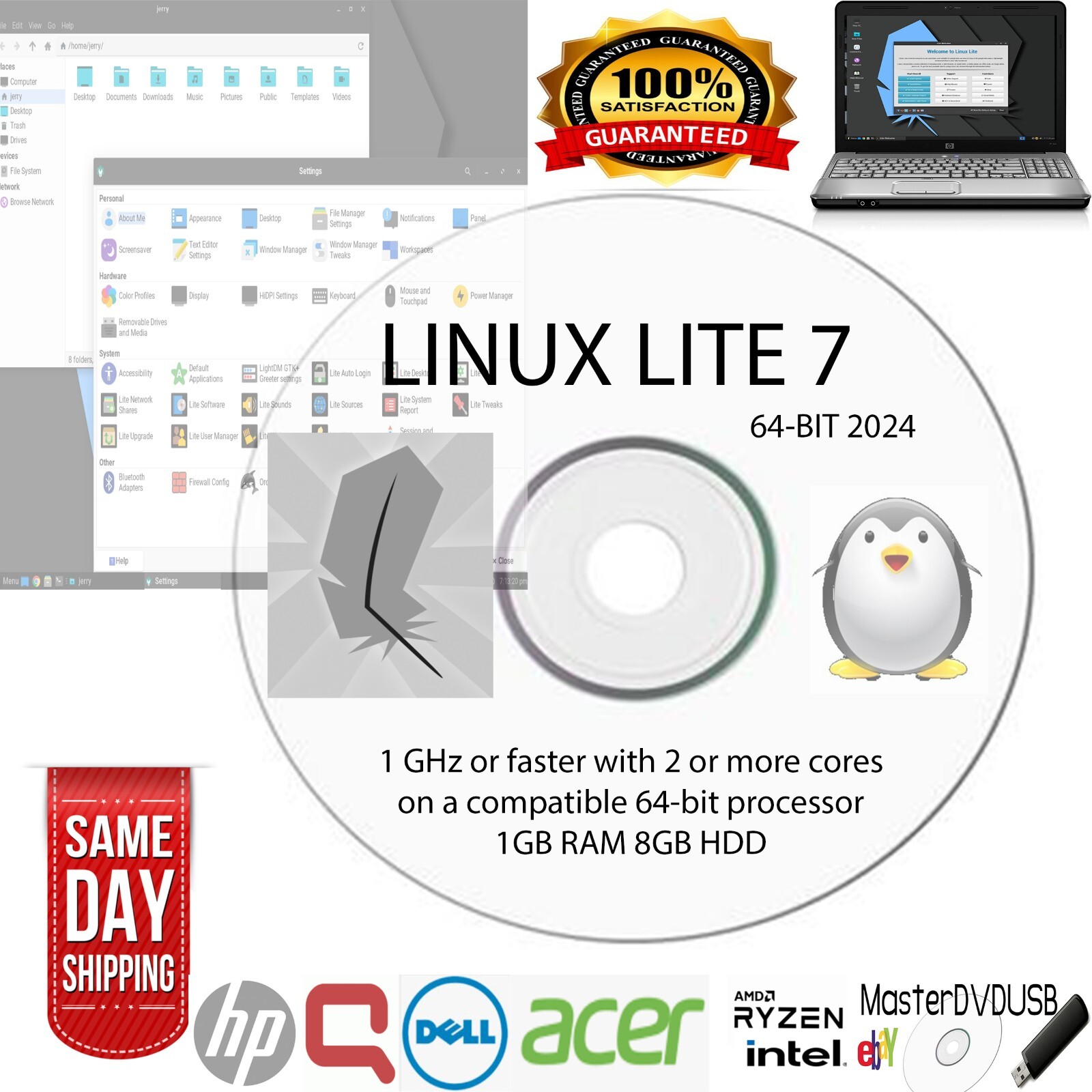 Linux Lite 7 64-Bit DVD – Lightweight Linux Operating System