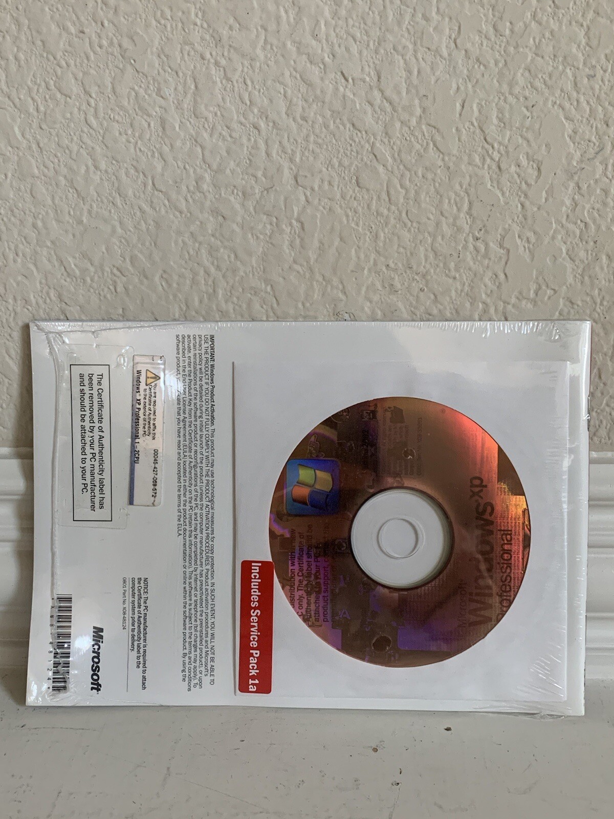 Microsoft Windows XP Professional CD Sealed NO PRODUCT KEY Version 2002 SP1