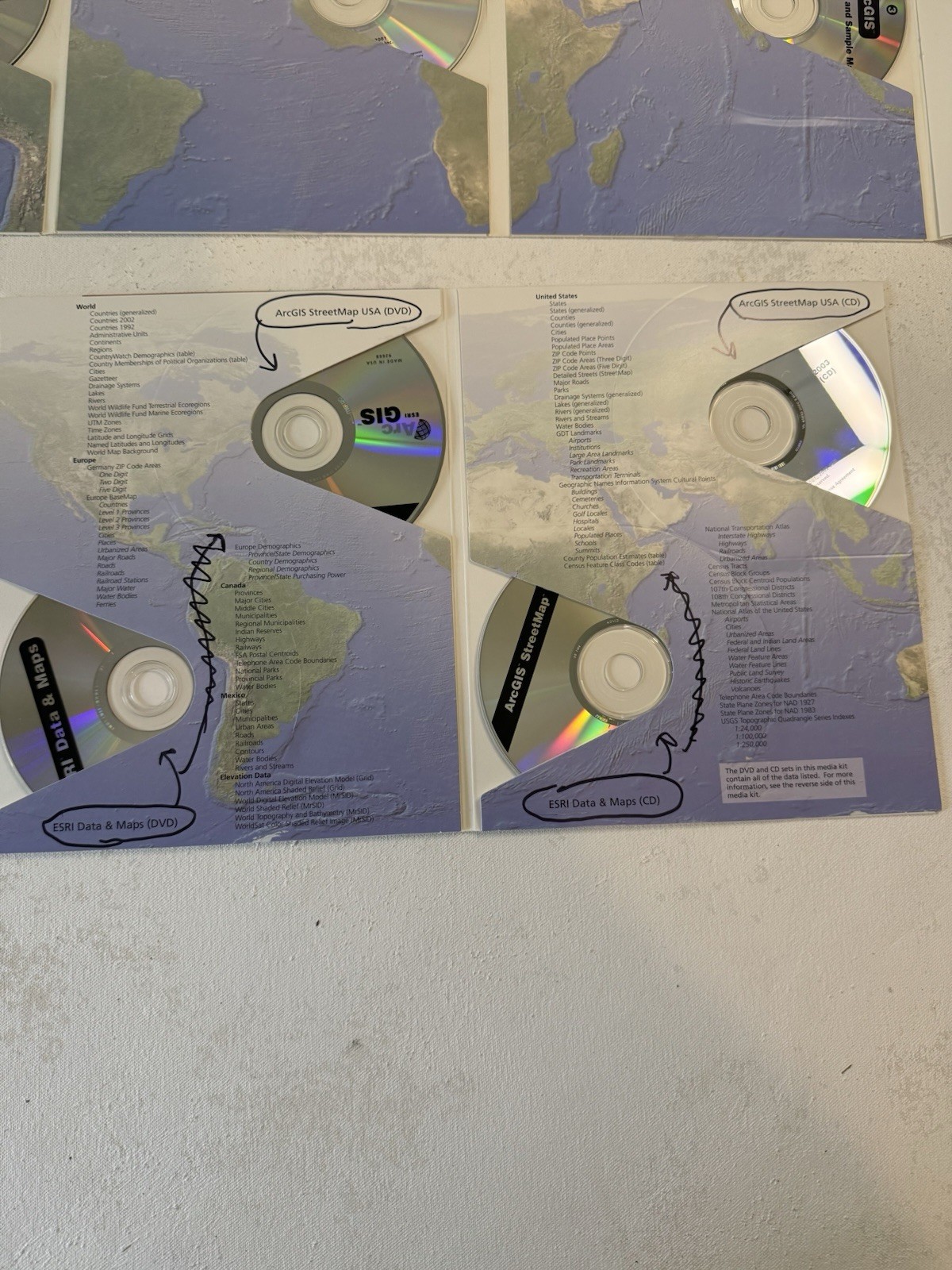 ARC GIS by ESRI instruction manuals and media kits 2003. 8.0 8.3