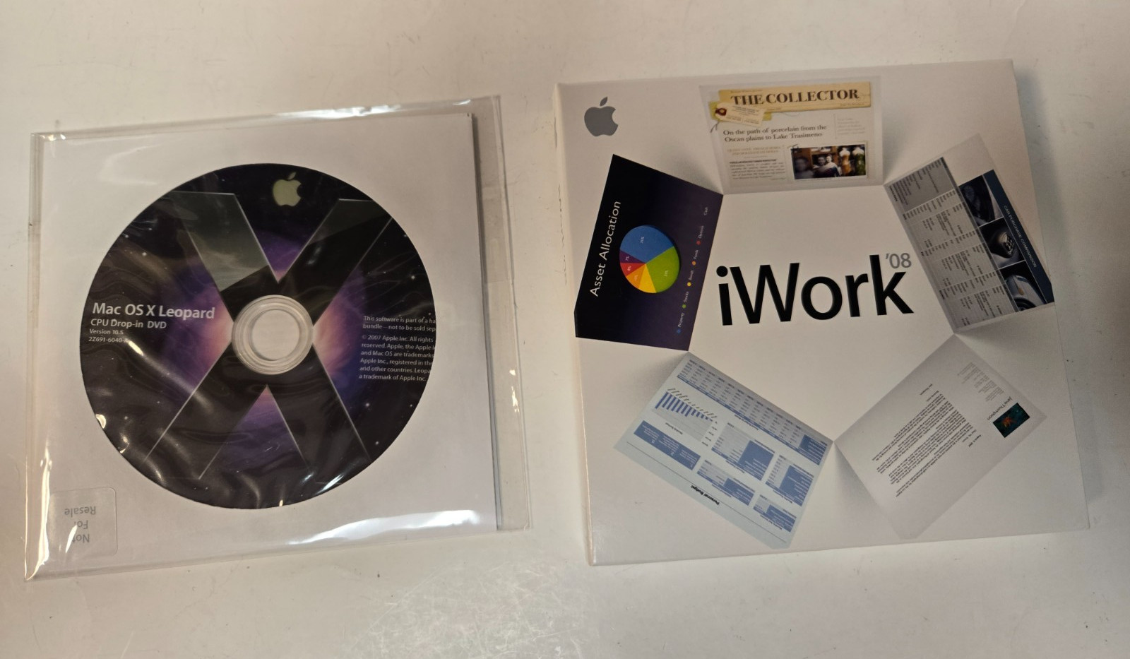 Apple Mac OS X Leopard, iWork 08 w/serial number, Install CD DVD