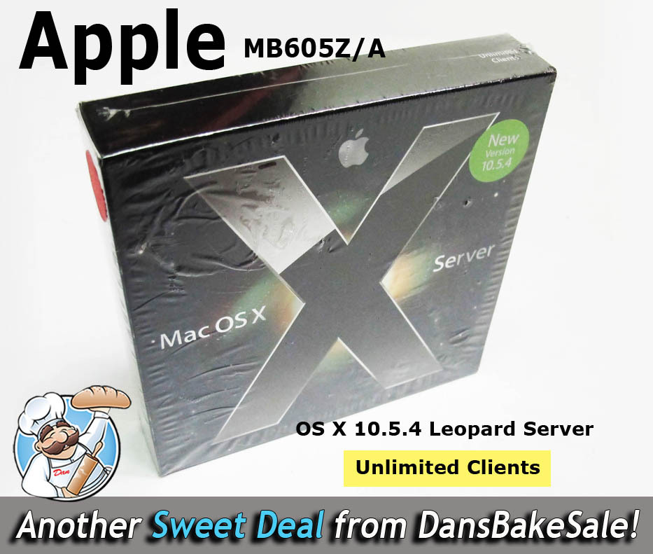 Apple Mac OS X 10.5.4 Leopard Server Unlimited Clients New in Orig Sealed Box