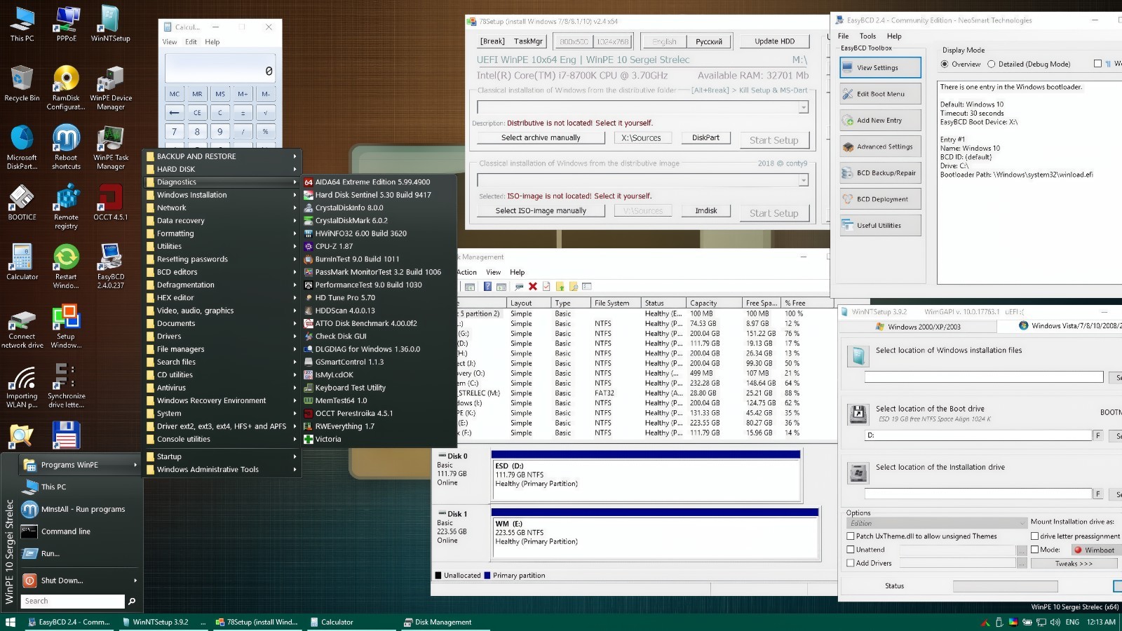 WinPE 11-10-8 Sergei Strelec 2025 Latest Version LIVE BOOT DVD/USB English