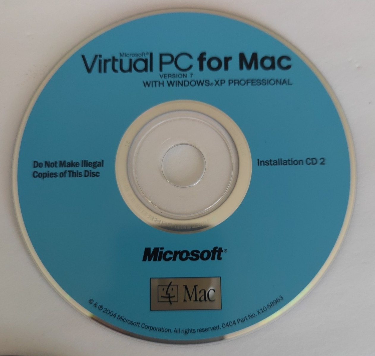 Microsoft Virtual PC For Mac Version 7 w/ Windows XP Professional CDs + Manuals
