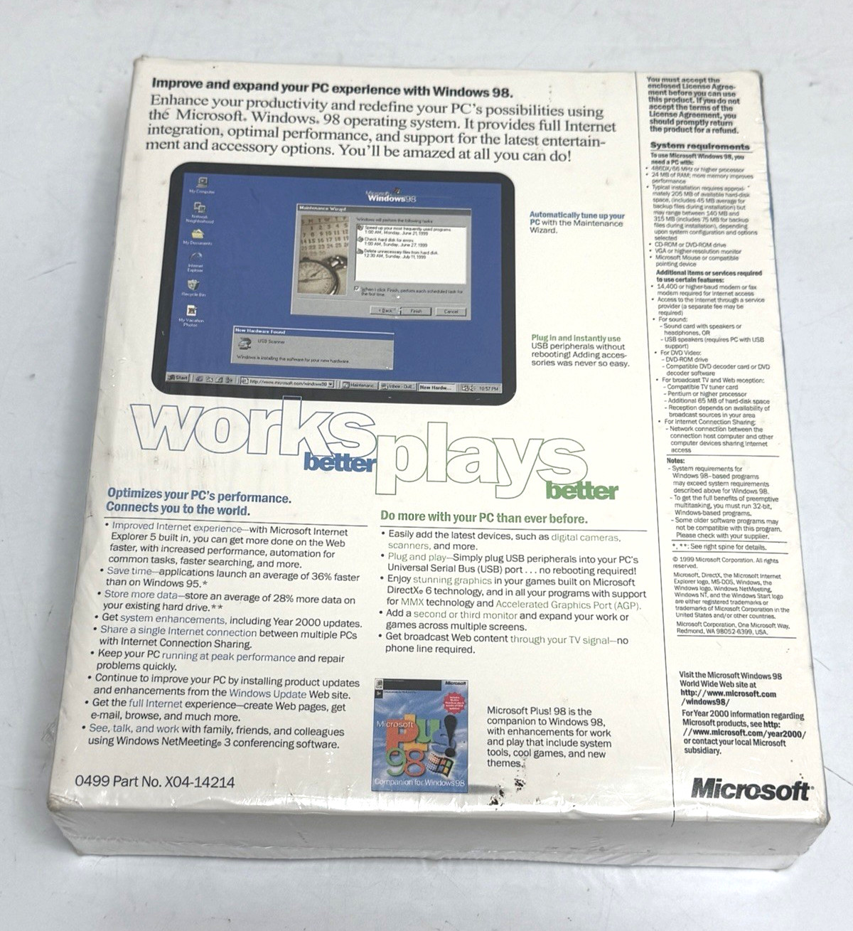 Microsoft Windows 98 Second Edition Upgrade Original + Win 10 Pro Factory Sealed