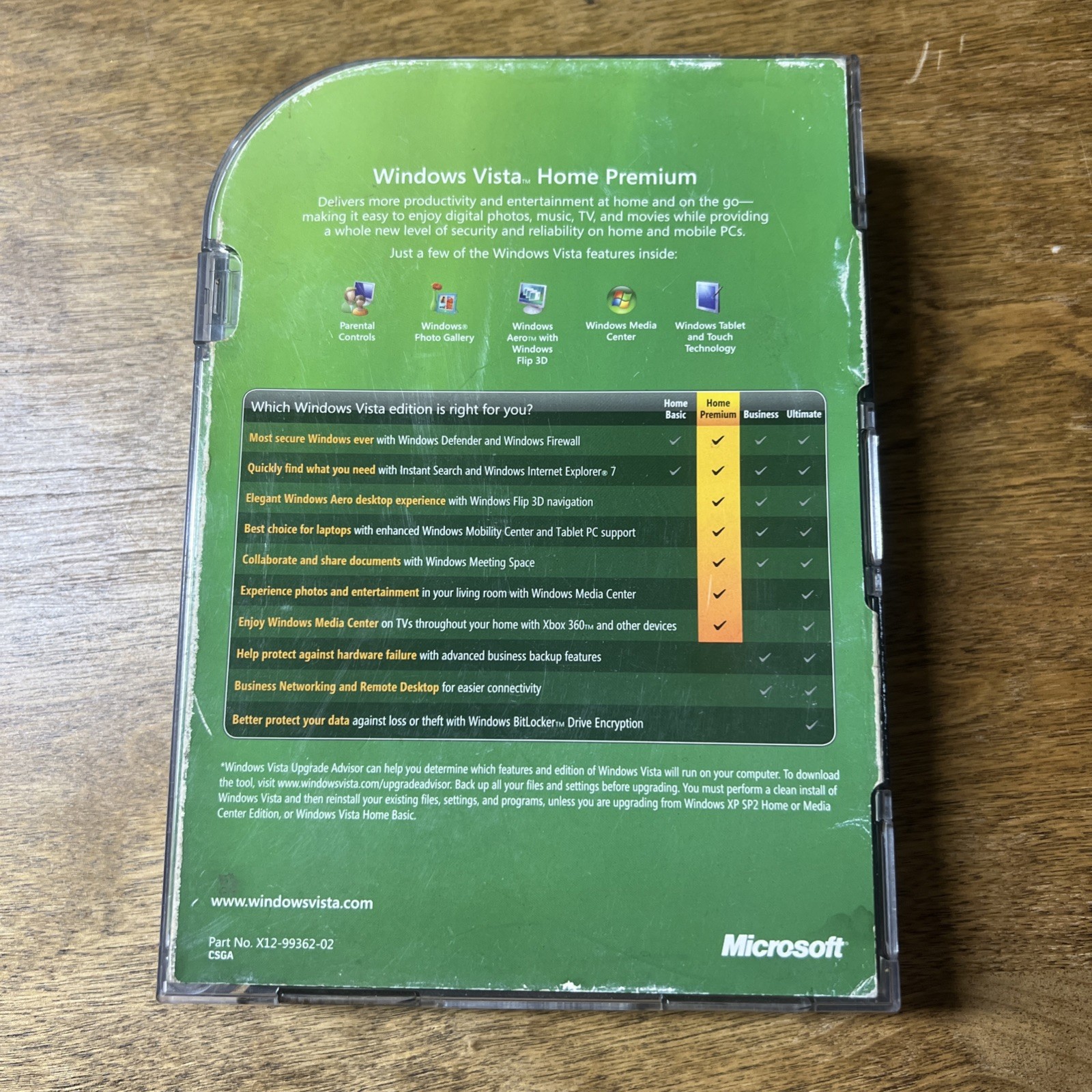 Microsoft Windows Vista Home Premium Upgrade 32-Bit DVD w/ Product Key COA