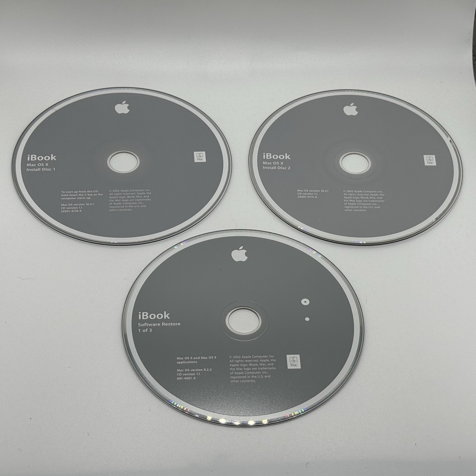 Vintage Apple Software CD DVD Lot iBook Mac OS X Restore Install iWork Airport