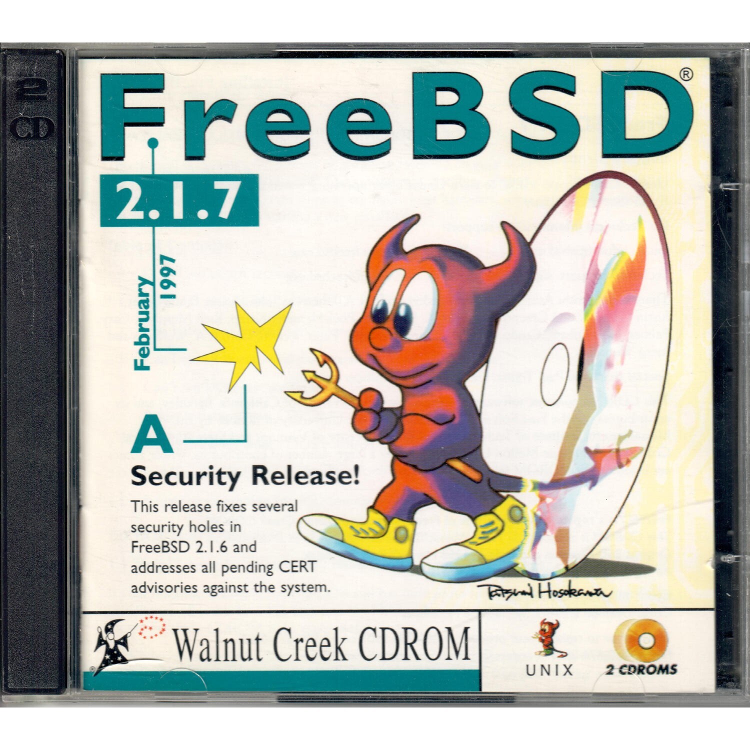 FreeBSD 2.1.7 Install CD UNIX OS Walnut Creek CDROM February 1997