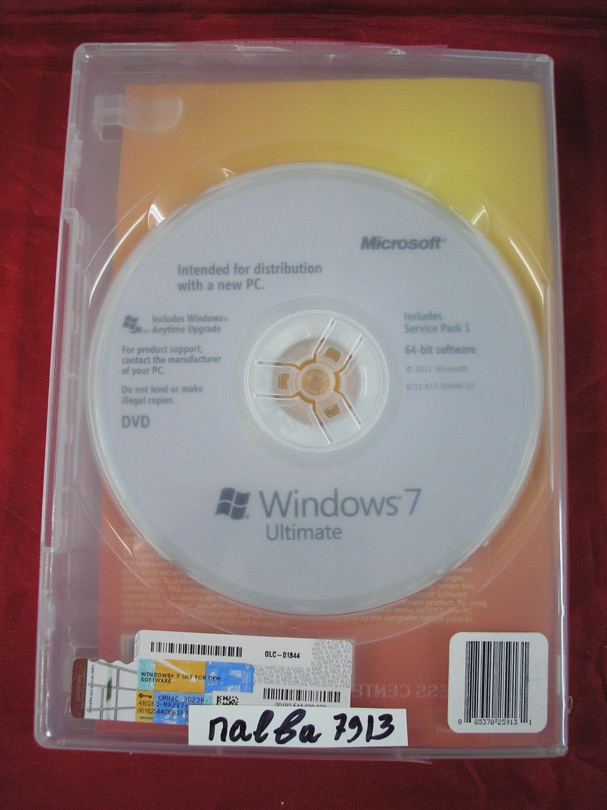 MS Microsoft Windows 7 Ultimate 64 bit x64 DVD w/SP1 Full English Ver. =SEALED=
